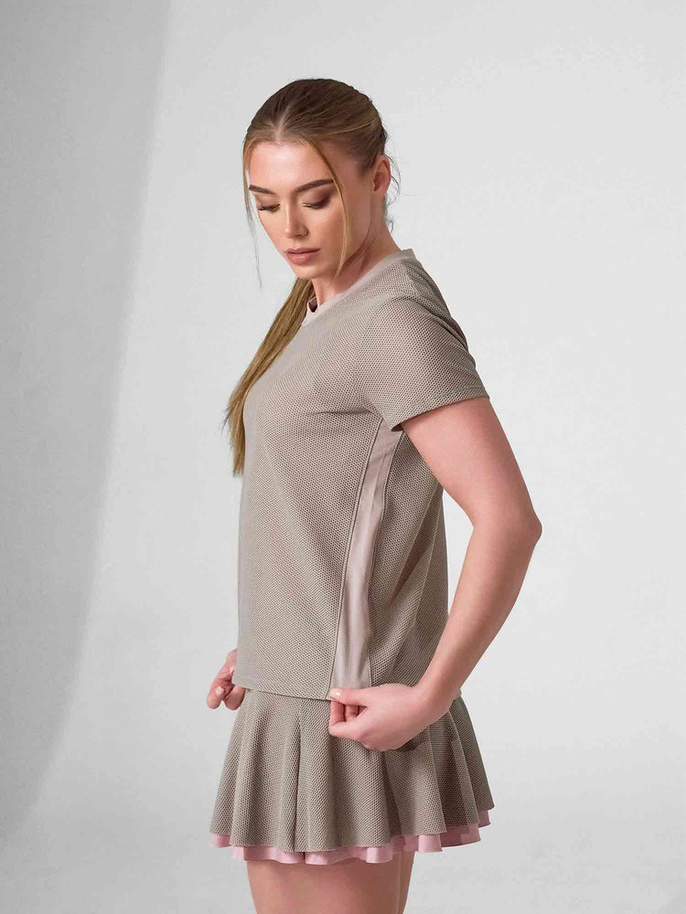 BAILA Mesh Short Sleeve Top | Breathable Athletic Crew Neck | First Position Collection - inPhorm NYCLATTE