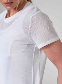 BAILA Mesh Short Sleeve Top | Breathable Athletic Crew Neck | First Position Collection - inPhorm NYCWhite