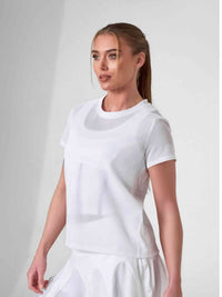 BAILA Mesh Short Sleeve Top | Breathable Athletic Crew Neck | First Position Collection - inPhorm NYCWhite
