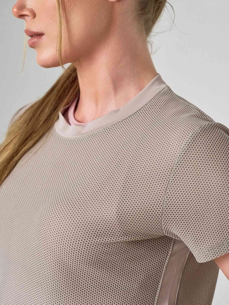 BAILA Mesh Short Sleeve Top | Breathable Athletic Crew Neck | First Position Collection - inPhorm NYCLATTE