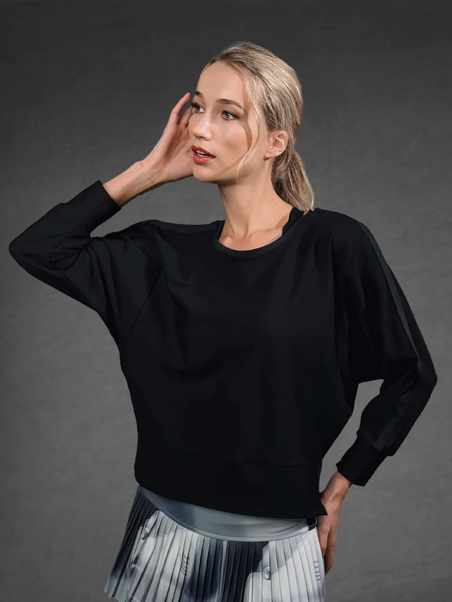BAILA SWEATSHIRT | Technical Athletic Mesh Top Tops - inPhorm NYCBlack