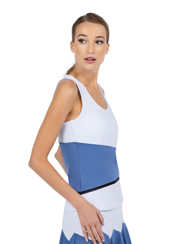Baseline Tank - White/Palladian Combo Tops - inPhorm NYCWhite/Palladian Combo