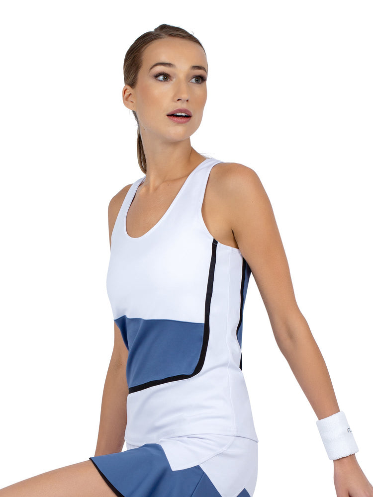 Baseline Tank - White/Palladian Combo Tops - inPhorm NYCWhite/Palladian Combo