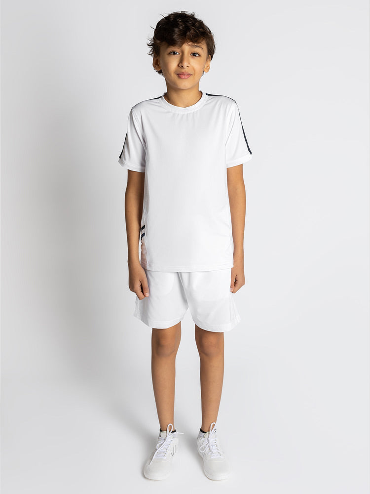 Boys Classic Crew Neck - White/Midnight Kids - inPhorm NYCWhite/Midnight