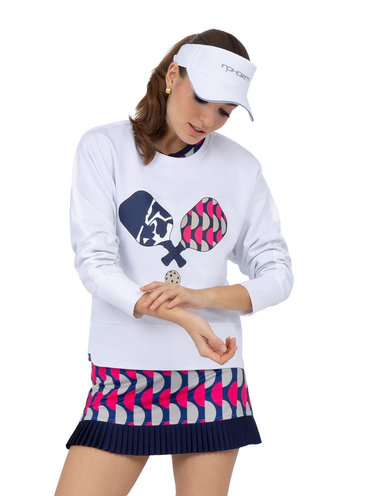 Camila Performance Sweatshirt - Pickleball Print Tops - inPhorm NYCPickleball Print