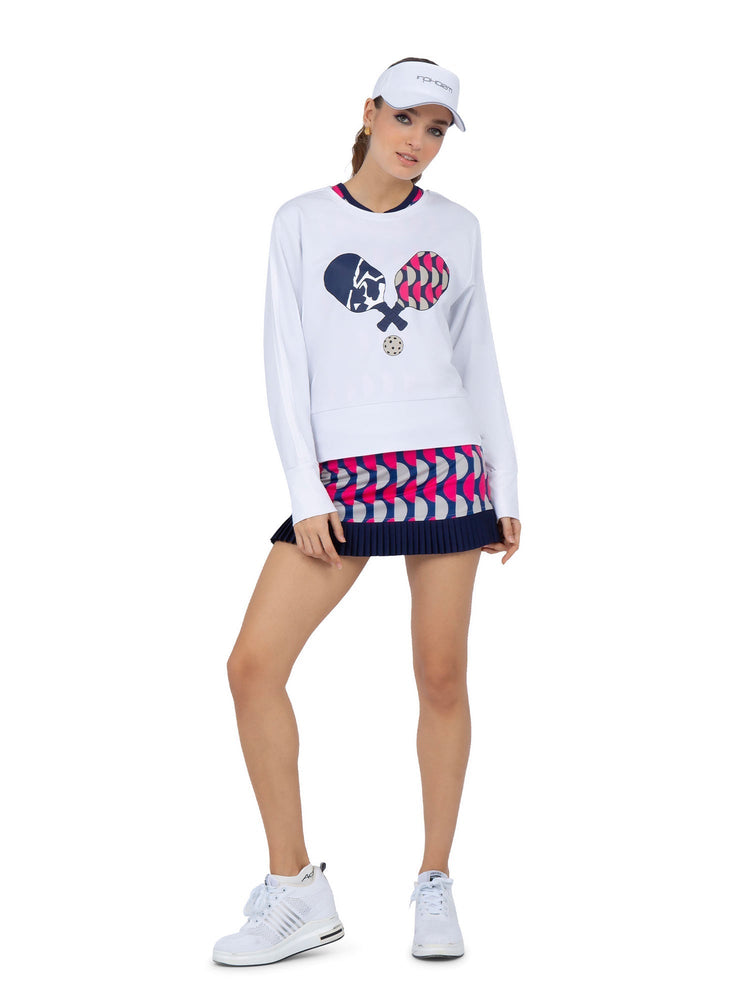 Camila Performance Sweatshirt - Pickleball Print Tops - inPhorm NYCPickleball Print