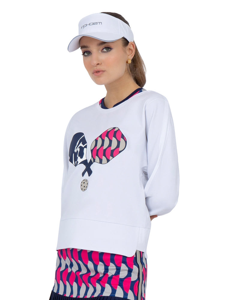 Camila Performance Sweatshirt - Pickleball Print Tops - inPhorm NYCPickleball Print