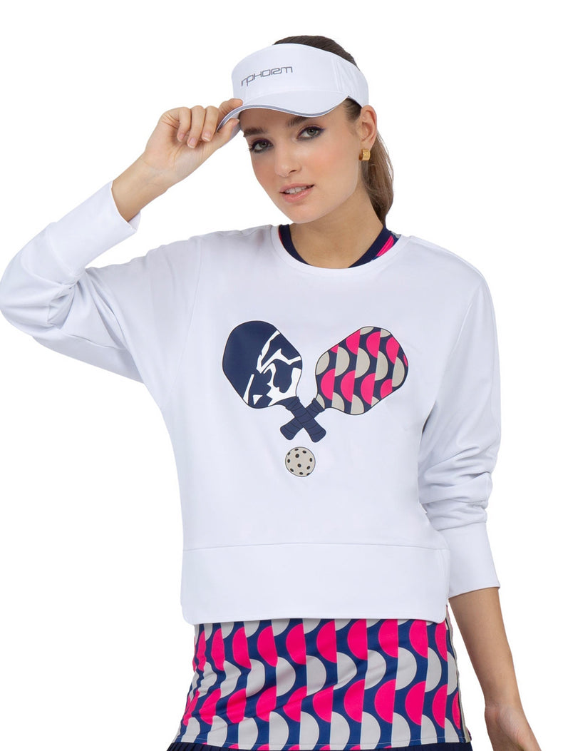 Camila Performance Sweatshirt - Pickleball Print Tops - inPhorm NYCPickleball Print