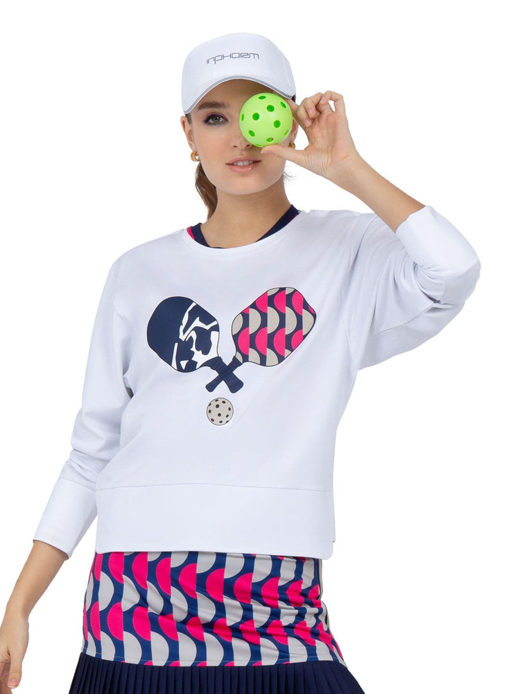 Camila Performance Sweatshirt - Pickleball Print Tops - inPhorm NYCPickleball Print