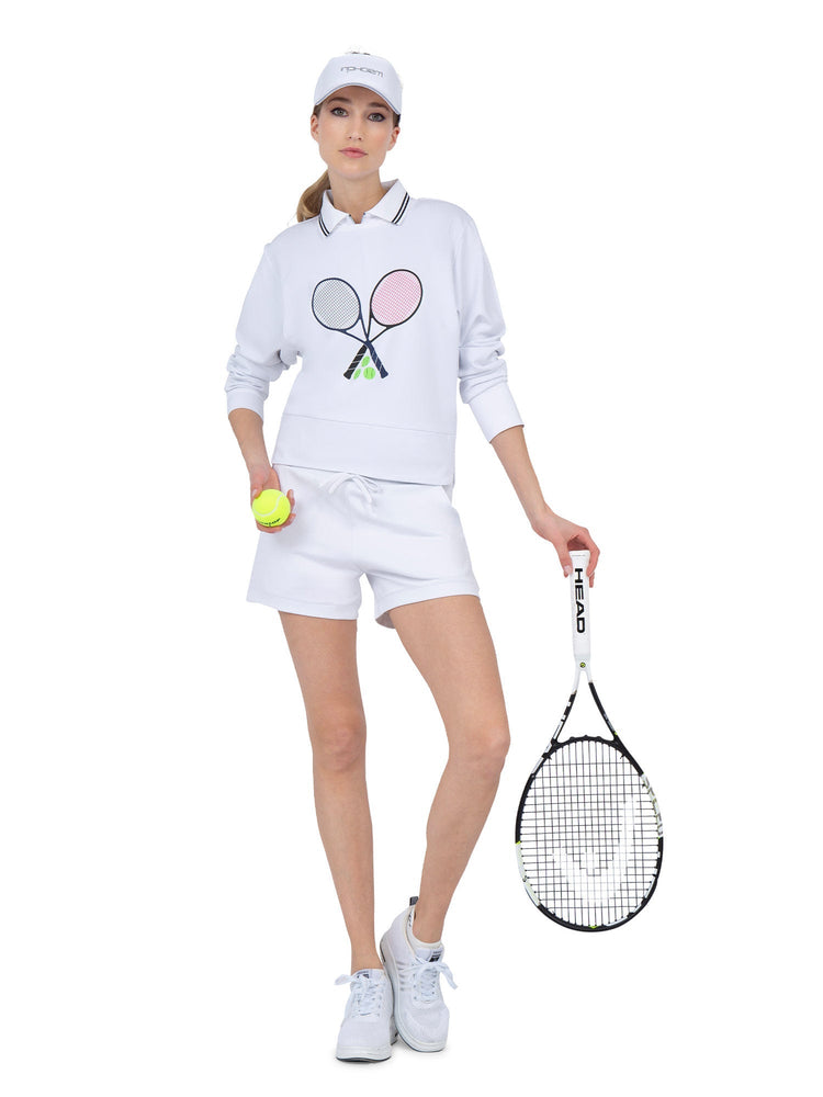 Camila Performance Sweatshirt - Tennis Print Tops - inPhorm NYCTennis Print