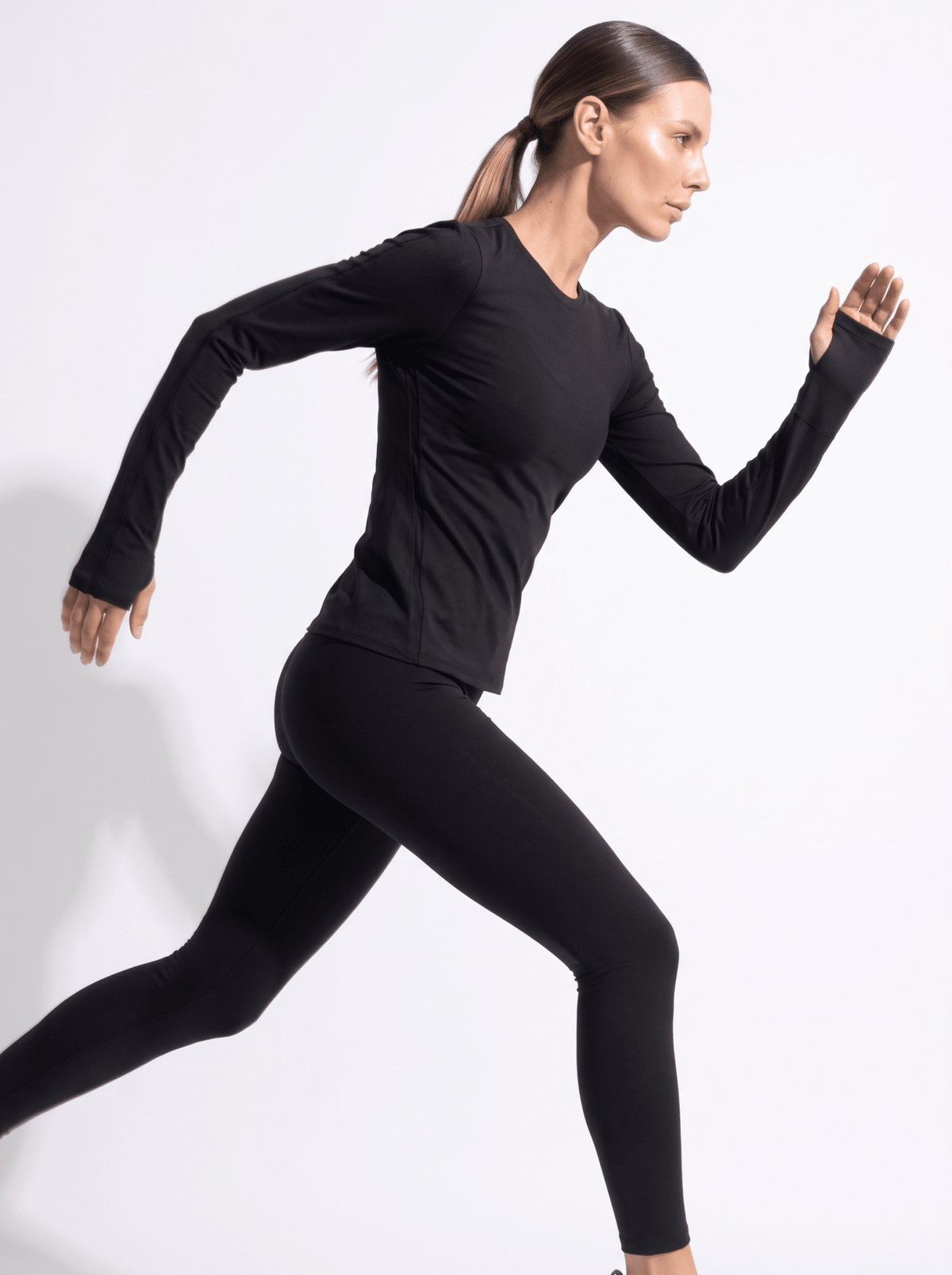 Classic Long Sleeve Crew Neck - Black Tops- inPhorm NYCBlack