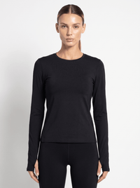 Classic Long Sleeve Crew Neck - Black Tops- inPhorm NYCBlack