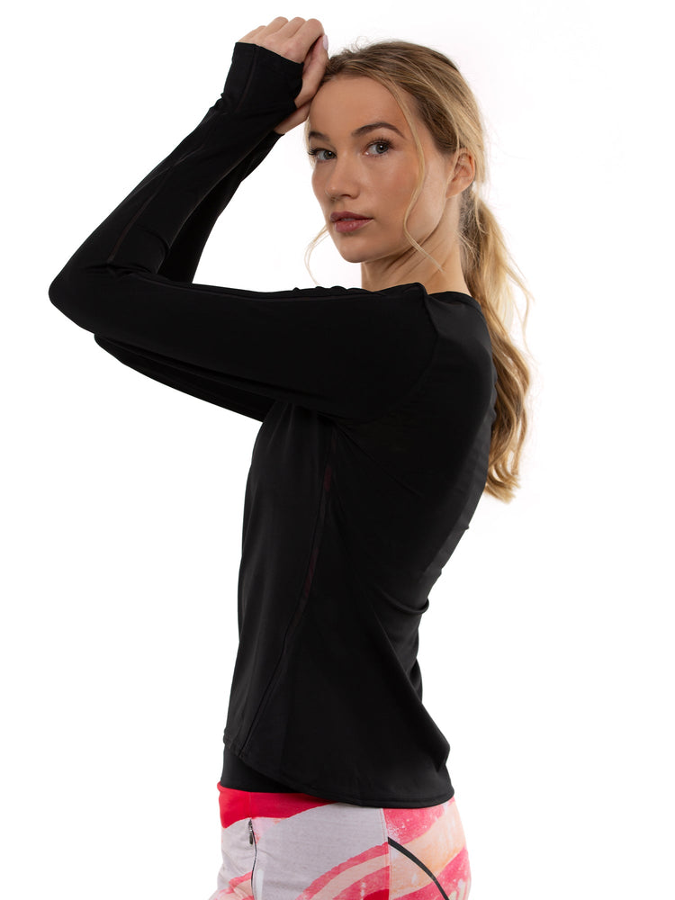 Classic Long Sleeve Crew Neck - Black Tops - inPhorm NYCBlack