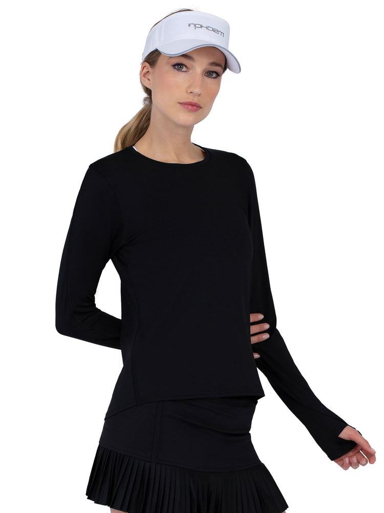 Classic Long Sleeve Crew Neck - Black Tops - inPhorm NYCBlack