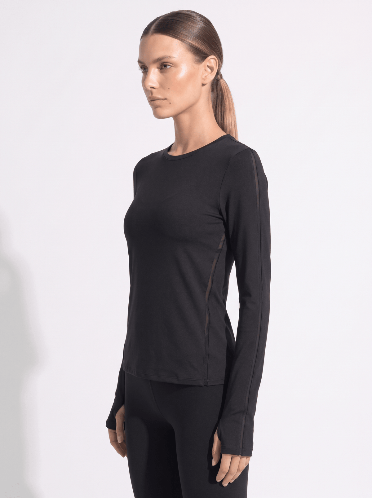 Classic Long Sleeve Crew Neck - Black Tops- inPhorm NYCBlack