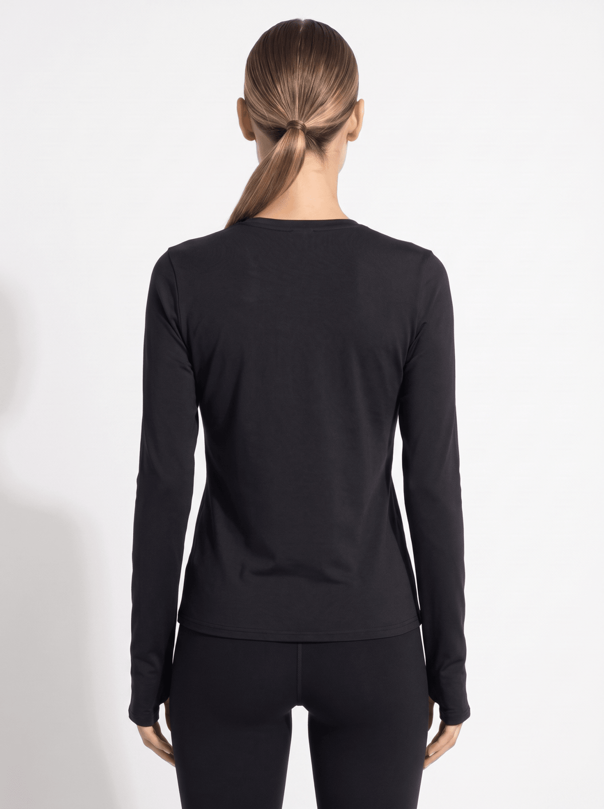 Classic Long Sleeve Crew Neck - Black Tops- inPhorm NYCBlack