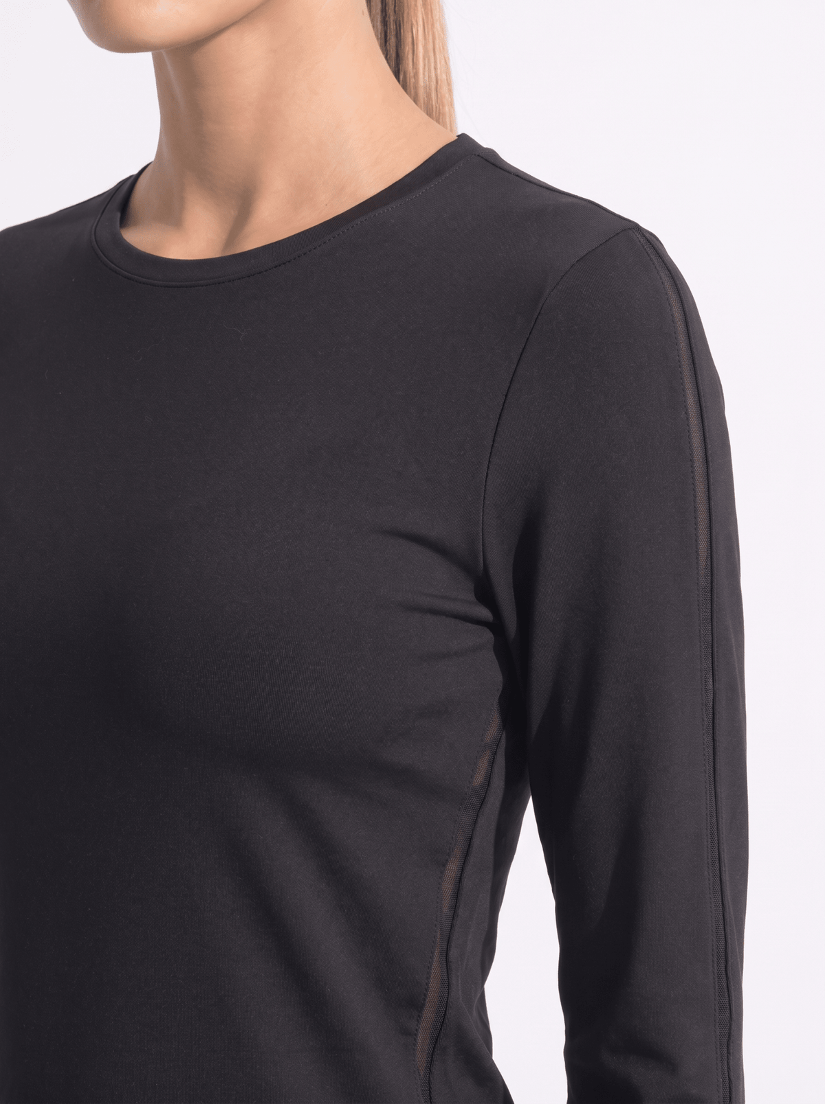 Classic Long Sleeve Crew Neck - Black Tops- inPhorm NYCBlack