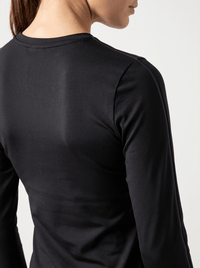 Classic Long Sleeve Crew Neck - Black Tops- inPhorm NYCBlack