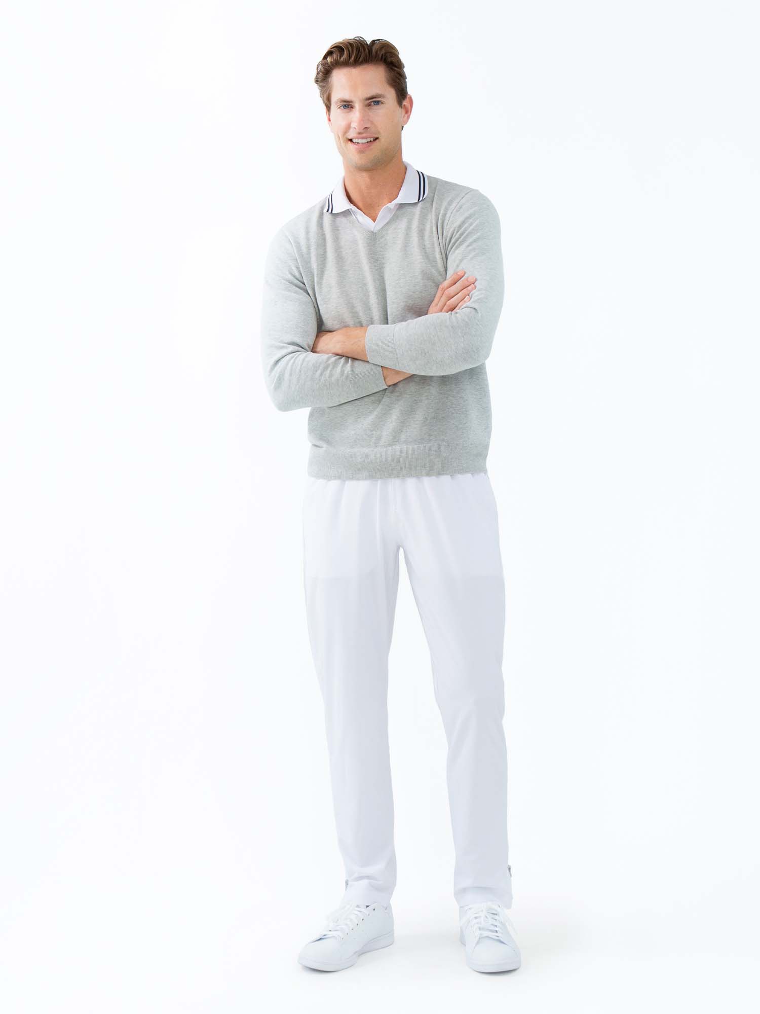 Classic V Neck Sweater - Light Heaher Men - inPhorm NYCLight Heather