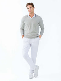 Classic V Neck Sweater - Light Heaher Men - inPhorm NYCLight Heather