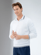 Classic V Neck Sweater - White/Midnight