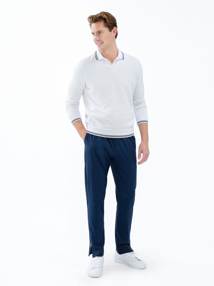 Classic V Neck Sweater - White/Midnight Men - inPhorm NYCWhite/Midnight