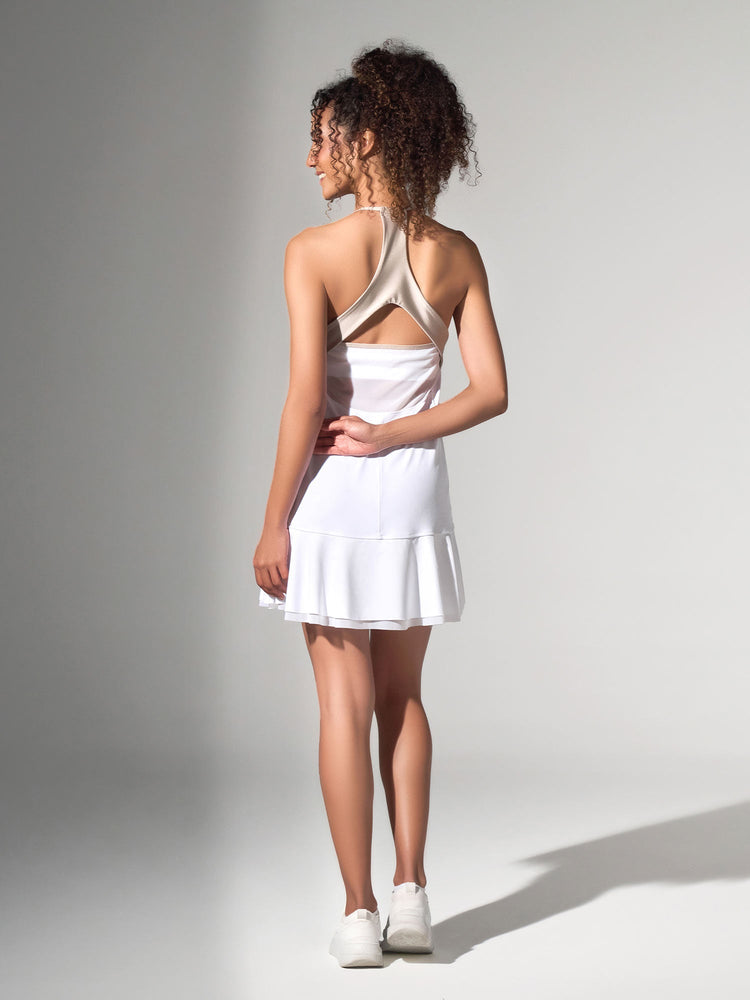 Devon Tennis & Athleisure Dress - White/Silver Sand Dresses - inPhorm NYCWhite/Silver Sand
