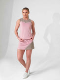 ELISE SKIRT | Mesh Detail Performance Tennis & Pickleball Skirt with Pockets | INPHORM NYC Skirts & Skorts - inPhorm NYCDUSTY PINK/LATTE