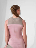 ELISE TANK | Mesh Detail Performance Tank Top for Tennis & Fitness | INPHORM NYC Tops - inPhorm NYCDUSTY PINK/LATTE