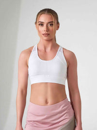 ELLE BRA | High Impact Compression Sports Bra with Crossback Design - inPhorm NYCWhite