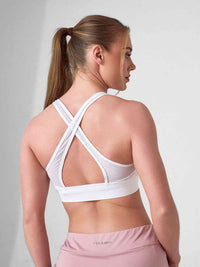 ELLE BRA | High Impact Compression Sports Bra with Crossback Design - inPhorm NYCWhite