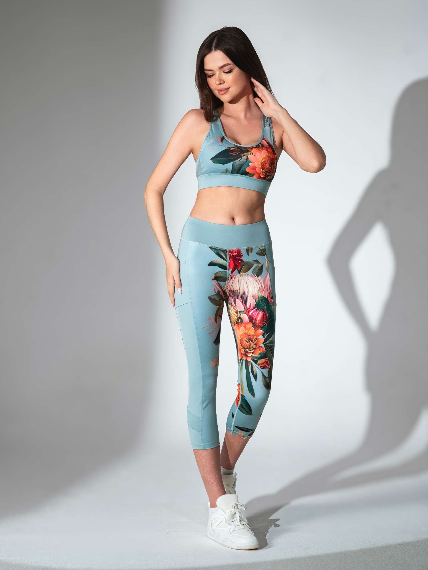ELLE BRA | High Impact Compression Sports Bra with Crossback Design - inPhorm NYCVERIDIAN PRINT