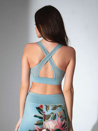 ELLE BRA | High Impact Compression Sports Bra with Crossback Design - inPhorm NYCVERIDIAN PRINT