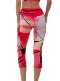 ELLE CAPRI | Performance Compression Leggings with Pockets Capris & Leggings - inPhorm NYCRETRO RED BLACK