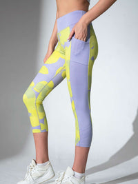 ELLE CAPRI | Performance Compression Leggings with Pockets Capris & Leggings - inPhorm NYCCOSMIC PRINT