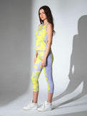 ELLE CAPRI | Performance Compression Leggings with Pockets Capris & Leggings - inPhorm NYCCOSMIC PRINT