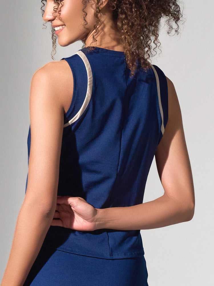Elle Classic Active, Tennis & Pickleball Tank / Ink Tops - inPhorm NYCInk/Silver Sand