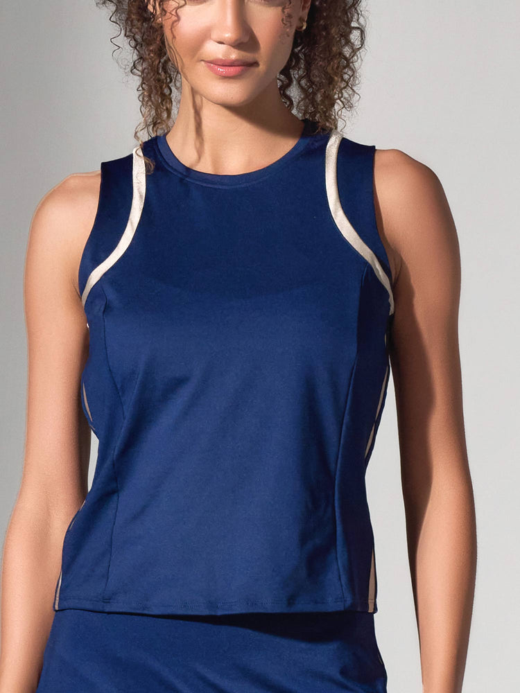 Elle Classic Active, Tennis & Pickleball Tank / Ink Tops - inPhorm NYCInk/Silver Sand