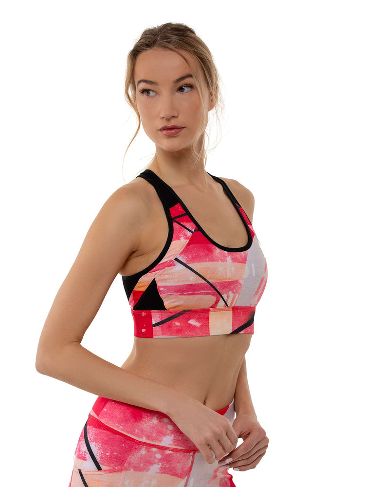 ELLE High - Impact Compression Sports Bra Bras - inPhorm NYCRETRO RED BLACK