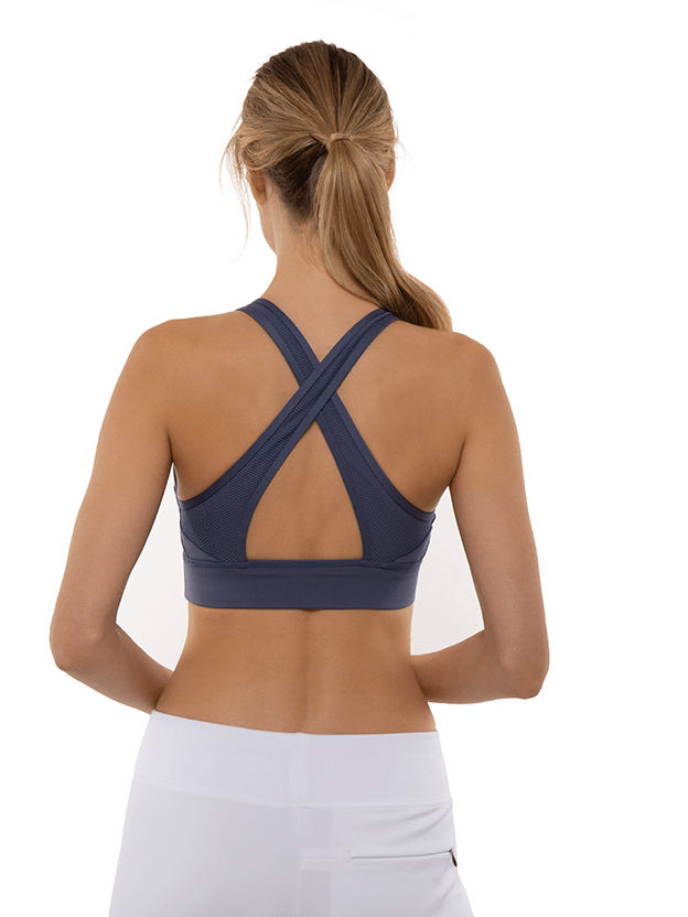 ELLE High - Impact Compression Sports Bra Bras - inPhorm NYCSHADOW BLUE