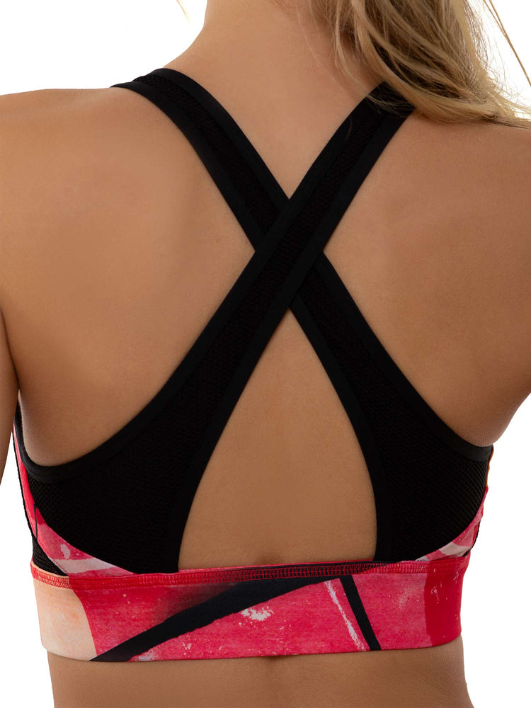 ELLE High - Impact Compression Sports Bra Bras - inPhorm NYCRETRO RED BLACK