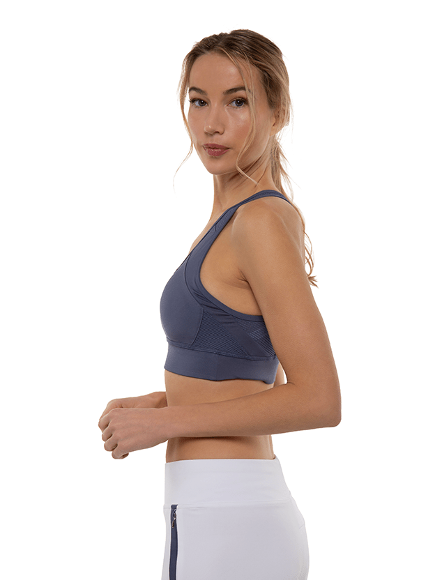 ELLE High - Impact Compression Sports Bra Bras - inPhorm NYCSHADOW BLUE