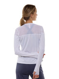 Eva Long Sleeve Crew Neck Tops - inPhorm NYCWhite