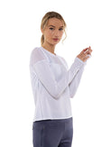 Eva Long Sleeve Crew Neck Tops - inPhorm NYCWhite