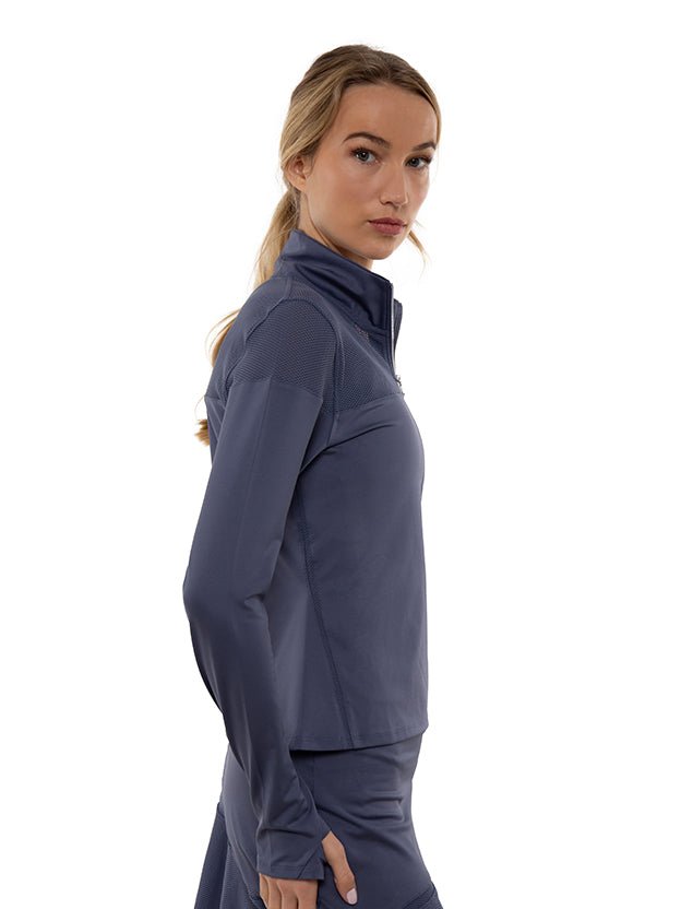 EVA PERFORMANCE HALF ZIP Tops - inPhorm NYCSHADOW BLUE
