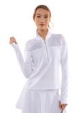 EVA PERFORMANCE HALF ZIP Tops - inPhorm NYCWhite