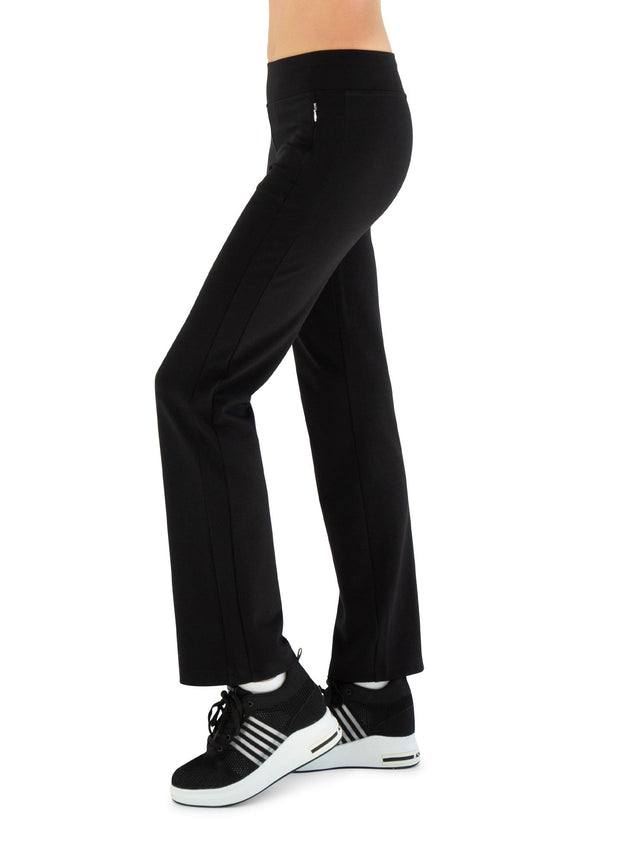 Fitted Athleisure Track Pants With UV Protection Pants - inPhorm NYCBlack