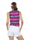 Geo Print Audrey Performance Tank Tops - inPhorm NYCGeo Print/Ink/Silver Sand