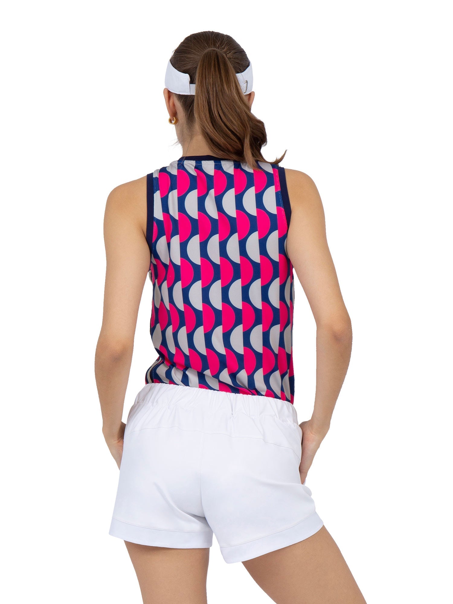 Geo Print Audrey Performance Tank Tops - inPhorm NYCGeo Print/Ink/Silver Sand
