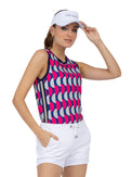 Geo Print Audrey Performance Tank Tops - inPhorm NYCGeo Print/Ink/Silver Sand